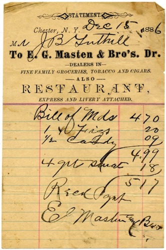 Masten & Bros. December 15, 1906 Statement to J. B. Tuthill. chs-010147